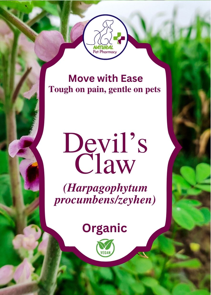 Move with Ease using Devil's Claw, suitable for ageing, or injured dogs and horses. Pain relief for joints and mobility. Suitable for human use.
