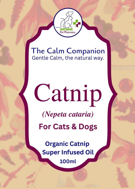 Organic Catnip Super Infused Oil. The gentle calm, the natural way. For Cats & Dogs.
